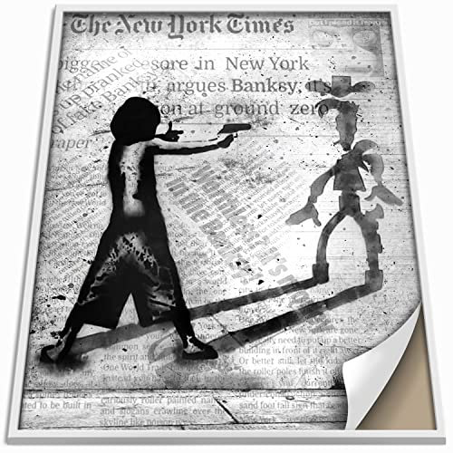 Boikal Collection Banksy Bilder ohne Rahmen Wandbilder XXL Poster Set - XXL Plakat - Junge Schatten - 1-teilig, 70 x 100 cm