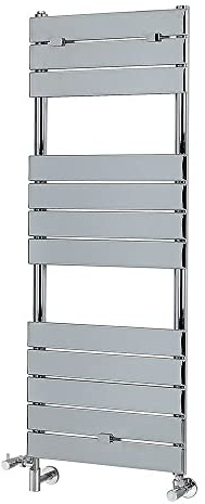 Milano Lustro Chrome Dual Fuel Flat Panel Heated Towel Rail - 1213mm x 450mm