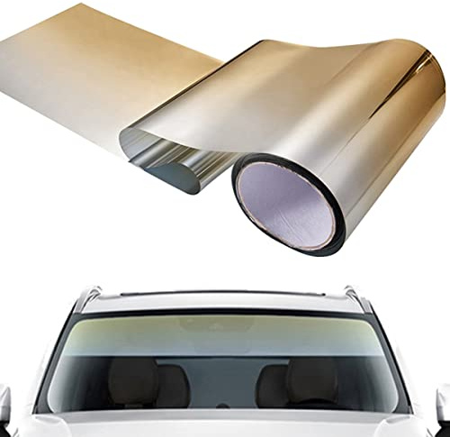 Cozylkx 7,87 × 59 Autofenster Sonnenblendstreifen Tönungsfolie Für Auto Windschutzscheiben Gradienten Anti UV Windschutzscheibenschutzfolien,Farbverlauf Gold