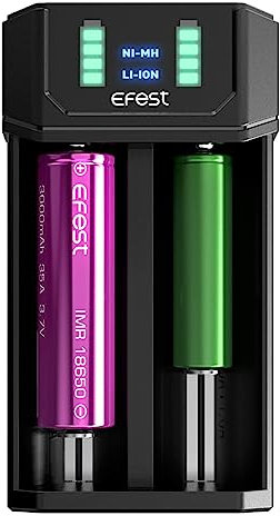 Mega USB Battery Charger for Efest, for AA AAA 18650 21700 Batteries Dual Slot Fast 1A NiMH Li-ION