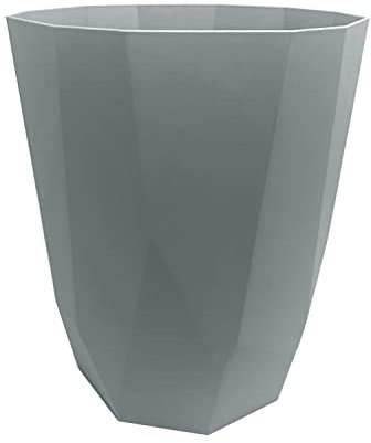 8L Litre Stylish Modern Circular Waste Paper Bin Lightweight Waste Basket Garbage Can Plastic Trash Can Dustbin Ideal For Kitchen Home Office Dorm Room Desk Bedroom & Bathroom (Grey)