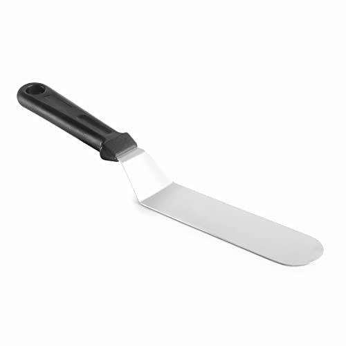 LACOR - 60483 - Espátula acodadada - Acero inoxidable - Mango ergonómico - 19 x 4 cm - Apta para el lavavajillas