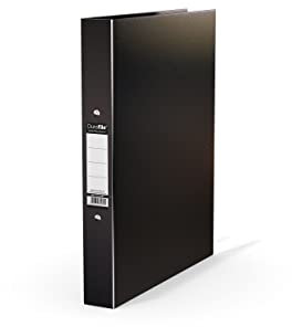 Durafile Ring Binder A4 File, Black, Single File Folder Organiser, Heavy Duty Board Construction Folders for Paperwork Ring Binder, Ideal Folder for School, Home & The Office