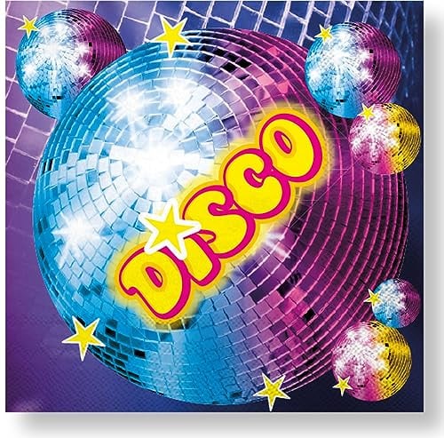 Disco-Servietten 20 Stück // Disco Partyzubeör // Mottoparty * Disco * // Dekoration Discoparty