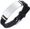 Armband Edelstahl Männer, Bracelet Silver Silber Hundemarke Armband Herren Schnallenverschluss 15-20CM