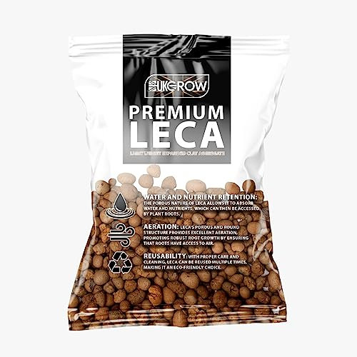 UK GROW Premium Leca Clay Pebbles for Optimal Gardening and Hydroponics (in BAG, 20L)