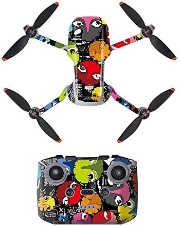 Drohnenzubehör For DJI MINI 2 MINI SE Aufkleber Haut Aufkleber Schutzfolie Wasserdichte PVC Aufkleber Drohnenkörperhaut Schutzarm Drohnenzubehör Das ist austauschbar (Color : 2- Big Eye Monster)