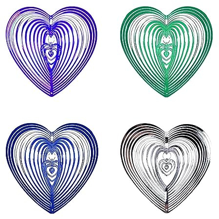 Bebochoi Répulsif Oiseaux, 4 Pièces Repulsif Pigeon Coeur, Repulsif Pigeons Réfléchissants Double Face, pour La Maison et Le Jardin Réfléchissant Effaroucheur Oiseaux Decoration