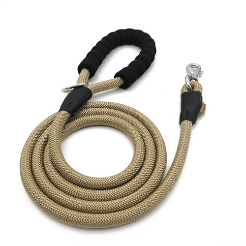 Aiminto Dog Leash, Braided Rope Traction – Walking Training Lead for Medium/Large Dogs ((1/2) - 6FT, Khaki)