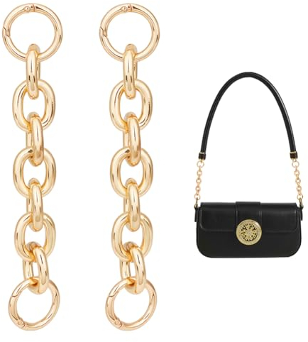 UNICRAFTALE 2 Stk Taschen Verlängerungskette Legierungs Geldbörsenriemen Verlängerung Für Umhängetasche Hellgold 15.5cm Kettenverlängerung Ersatzzubehör Taschen kettenriemen Für Geldbörsen Handtaschen