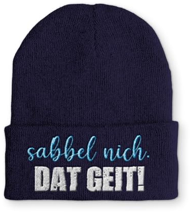 tshirtladen Beanie Mütze sabbel nich. Dat Geit! Statement Wintermütze, Farbe: Navy