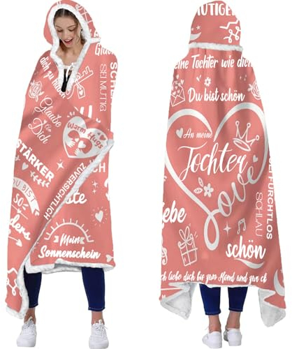 ACCZ Geschenke für Tochter, an Meine Tochter Decke mit Ärmeln, Beste Tochter Geschenke von Mama, Kuscheldecke mit ärmeln Tochter Geschenke zum Weihnachten Geburtstag, 18 Geburtstag Mädchen