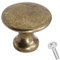 Decoranddecor Calico Kitchen Cabinet Knobs 32mm Diameter Minimal Round Design Antique Brass