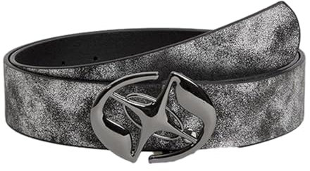 LUOFANG Jeans Taillengürtel mit ERD/Stern Schnalle, grau/Silber, Verstellbarer Taillengürtel, Stil für Damen, Kleider, Rock, Mantel, Bund