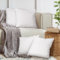 4er Set Sofakissen mit Füllung und Bezug 40x40cm weiche Kissenhülle mit Dekokissen Couchkissen für Sofa, Schlafzimmer, Wohnzimmer, Balkon, weiß Purity, flauschig, mit verstecktem Reißverschluss