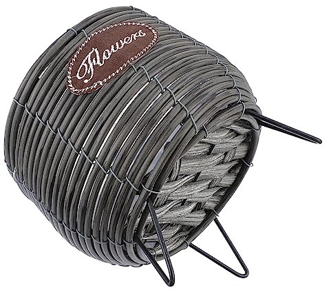 CAXUSD Spielzeug 1 STK Blumentopf aus Rattan Pflanzkorb aus Metall Picknickkorb Vase Töpfe für Pflanzen Tisch-Blumentopf exquisiter Blumenhalter Aloe Vera Blumenkorb Weidenkorb