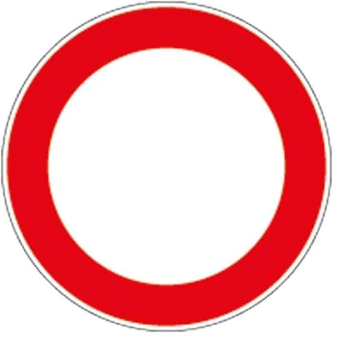 GLOBAL CARTELLO IN LAMIERA SCATOLATA DISCO diametro 60 cm - DIVIETO DI TRANSITO - SEGNALE CATARIFRAGENTE (Classe 2)
