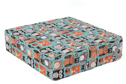 TOPBATHY Sitzerhöhung Für Junge Mädchen Grün Mit Cartoon-eulen-druck Tragbar Waschbar Stuhlerhöhungskissen Für Junge Mädchen Und Kleinkinder Geeignet Als Esskissen Oder Sitzpolster