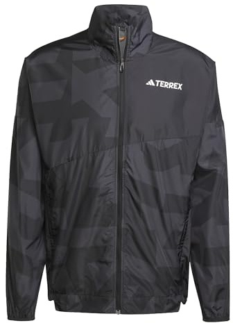 adidas Men's Terrex Multi Printed Wind Jacket, black/carbon, L