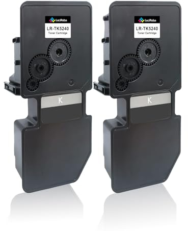 LeciRoba 2er-Pack TK-5240 Tonerkartuschen Schwarz kompatibel zu Kyocera ECOSYS P5026cdn P5026cdw M5526cdn M5526cdw 4000 Seiten 6-stufige Inspektion