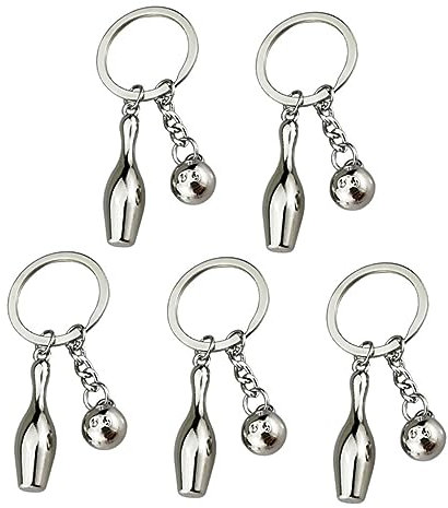 KOMBIUDA 5Stücke Kreative Bowling Schlüsselanhänger aus Sport Schlüsselanhänger Pendants für Mitgebsel und Ideal für Bowling Fans und Sportliebhaber