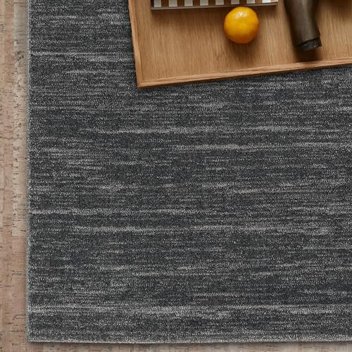 Schöner Wohnen Kollektion Hochwertiger Teppich Wohnzimmer, Schlafzimmer - Kurzflor Teppich dezent - Flachgewebe weich - Moderne Designs - Teppich Anthrazit 160 x 230 cm