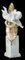 Engel Figur Putte Amor vor Goldener Feder - 24 cm Deko Engelchen Liebe