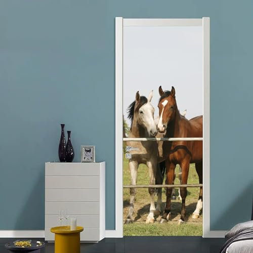 Türtapete Selbstklebend Türposter - Prärietier Pferd 90 X 200 Cm - 3D Türaufkleber Wasserfest Türfolie Für Schlafzimmer Gang Tür Verschönern Deko - Kinderzimmer Wohnzimmer Küche Schlafzimmer -3F3Z6U4N