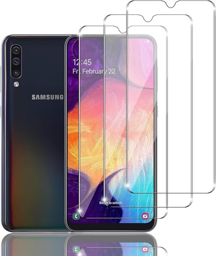 Jinyunlai Panzer Schutz Glas für Samsung Galaxy A50 für Panzerglas, HD Displayschutzfolie, 9H Härte Schutzglas Schutzfolie, Frei von Kratzern, Ultra-klar Panzerfolie für Samsung Galaxy A50-3 Stück