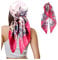 Ceihwa Seidentuch Halstuch Damen Satin Tuch für Haare 90x90 Faux Seidenschal Bandana Paisley Tuch Kopftücher Piraten Haartuch Vierecktuch Damen Seide Head Scarf Women Nickitücher -Rose