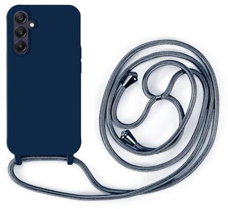 Handykette Kompatibel mit Samsung Galaxy A25 | Necklace Hülle mit Band, Handyhülle zum Umhängen | Case mit Handykordel, Stoßfeste Schutzhülle zum Umhängen Kordel | Blau