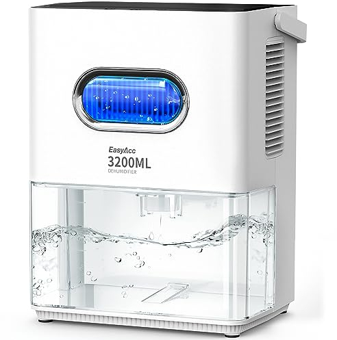 Luftentfeuchter 3200ml,EasyAcc Luftentfeuchter Elektrischer Entfeuchter Leise Tragbarer Raumentfeuchter Automatischer Gegen Feuchtigkeit Dehumidifier für Büro/Schlafzimmer/Badezimme Farbige Nachtlicht