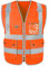HYCOPROT Sicherheitswesten Warnweste Hohe Sichtbarkeit Sicherheit Reflektierendes Weste Executive Manager Workwear Jacke Zip Band Brace Handytasche Ausweishalter (S, Orange)
