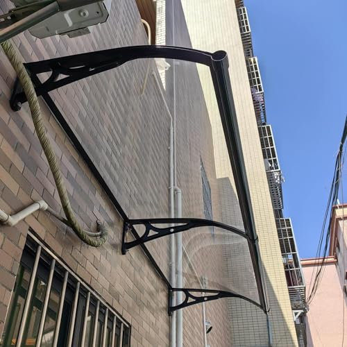WJXIN Extérieur Porte D'entree Auvent, Aluminium Auvent de Terrasse, Moderne Marquise de Porte Exterieur avec Évier, Personnalisable(150x400cm/59 x158)