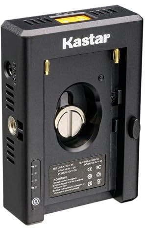 Kastar NP-F Battery Adapter Plate W/LED Indicators, Input Type-C 5V 2A, 8.4V 5A 5.5x2.1mm, Output 12V 2A 5.5x2.5mm, 16.8V 2A Dtap, 5V 3A USB for NP-F Series Battery, DSLR & Mirrorless Camera (1-Pack)