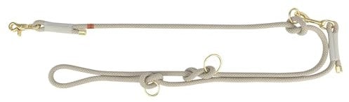 TRIXIE V-Leine Soft Rope, L-XL, 2 m/6 mm, hellgrau - verstellbare Hundeleine für große Hunde aus gewebtem Tau, 3-Fach längenverstellbar - 1985319