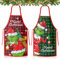Hpbaggy Weihnachtsschürzen, 2 Stück Grinch Weihnachten Schürze, Deko Schürze mit Merry Christmas und Weihnachtsmustern, Grillschürze Backschürze für Koch und Bäcker zum Weihnachten Heiligabend usw.