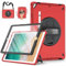 Miesherk Custodia per iPad Pro 12.9 2a/1a Generazione 2017/2015: Case Cover Protettiva Integrale a 3 Strati di Grado Militare-Proteggi Schermo-Portapenne-Cavalletto Girevole-Tracolla Mano/Spalla-Rosso