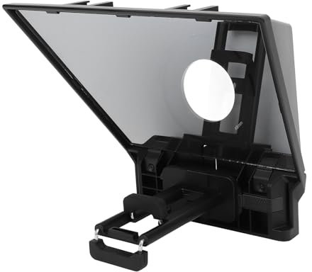 Teleprompter da 8 Pollici per Tablet, Smartphone, Fotocamere DSLR con Anelli Adattatori per Obiettivo, Controllo Bluetooth APP, Telecomando, per L'insegnamento Online