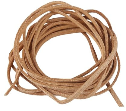 yumcute Cordon Cuir pour Bracelet, 3mm×3m Brun Clair Laniere Cuir, Lacets Marron pour Collier, Processus DIY