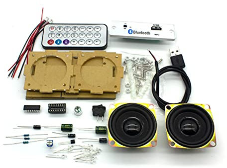 Reinscer DIY Electronic Kit Bluetooth Speaker Electronics DIY Soldering Project Kit Bluetooth Stereo Speaker Support U Disk