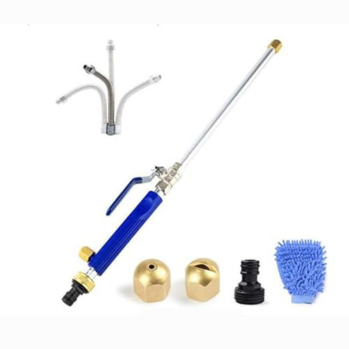 Buse à Réaction Pour Puissance Du Tuyau Jardin, Lave-linge Hydro Hydro Jet High Pressure Washers Tools, Avec 2 Buses Différentes Et Tuyaux Rapides Pour Nettoyage Clôture Sol Arrosage Jardin blue -a
