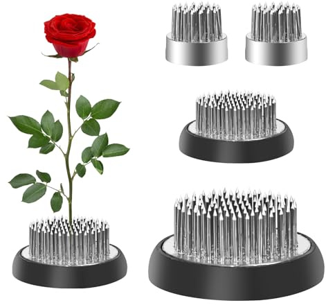 Blumenigel Ikebana Kenzan Steckigel Blumen - 4 Stück Blumen Frosch Runde Flower Frog Hanataba Blumenhalter Metall für Vasen Blumendekoration Blumenarrangement Teestuben Blumenläden Büro Gärten