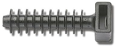 Taco de brida 8mm de nylon sin aletas, paquete de 100 unidades en color negro, ideal para sujeción y ensambles en diversos proyectos.