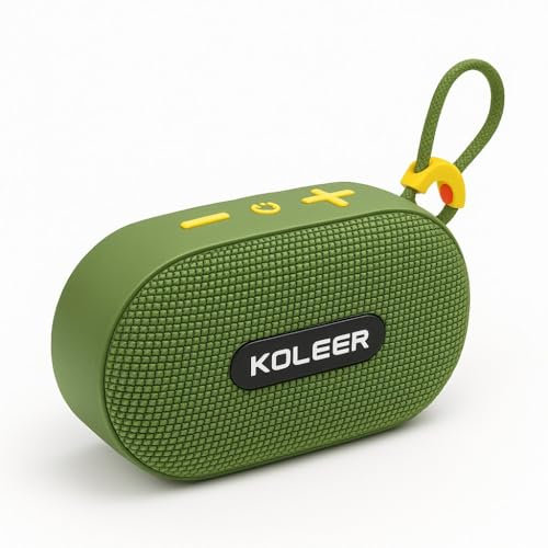 Rigwig H32 Bluetooth 5.4 Outdoor Mini Speaker – Portable Wireless Speaker with Subwoofer, TWS, FM, TF, USB, Mic – High Power Sound, 1200mAh, 8H Playtime (Green)