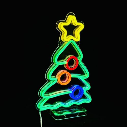 Luce al neon per albero di Natale, alimentata tramite USB, lampada decorativa per layout stagionali della casa, cartelli al neon per albero di Natale con luce delicata per , scale, portico