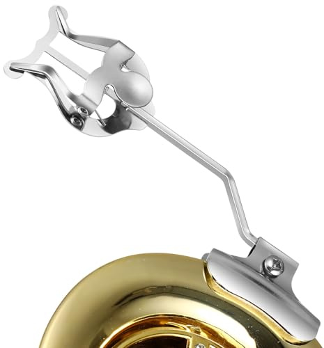 Trompeten Notenhalter Silber Lyra Clip, für Marschkapellen | Stabil bei Bewegung, 1 Stück mit Notenmappe, Galvanisiertes Metall, für Schulen und Blasinstrumente