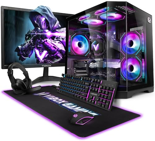 VIBOX IV-637 PC Gamer Bundle • AMD Ryzen 7 5700X 8 cœurs • Nvidia RTX 5050 8 Go • 16 Go RAM • 500 Go SSD • Windows 11 • 23 Écran • WiFi 6 + Bluetooth 5.4