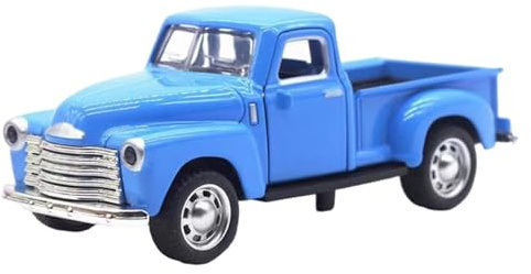 Uanqfegy Kleines blaues LKW-Spielzeug, zurückziehbarer Vintage-Spielzeug-Pickup-Truck mit zu öffnender Tür, Modellauto aus Legierung für Schreibtisch, Schrank, Bücherregal