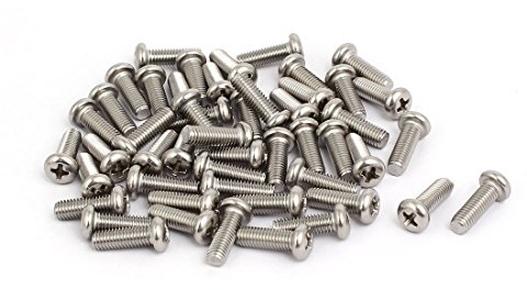 sourcing map 50pcs M5 x 15mm 304 Edelstahl Kreuzschlitz Rund Kopf Maschine Schraube Bohrer DE de